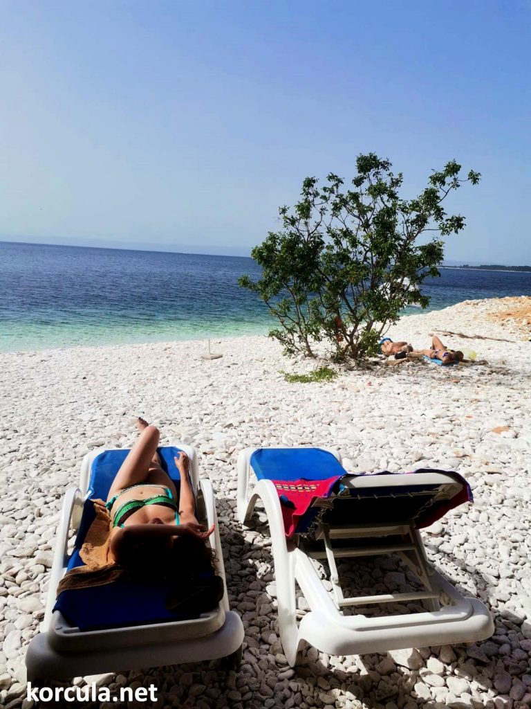 Relaxing on a typical Korcula beach