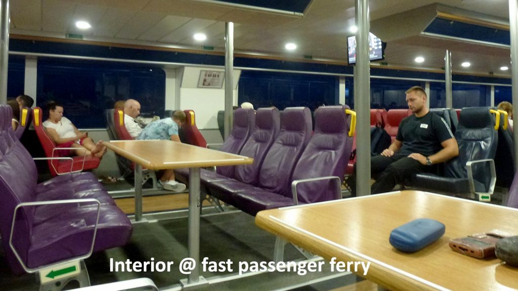 Interior lounge at the fast passenger ferry