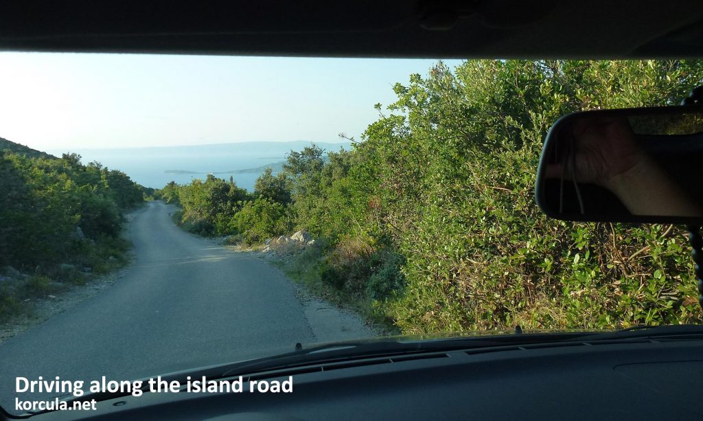 Driving along the narrow roads on the island