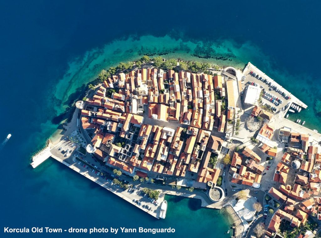 Korcula Old Town Fishbone Street Pattern - seen from West