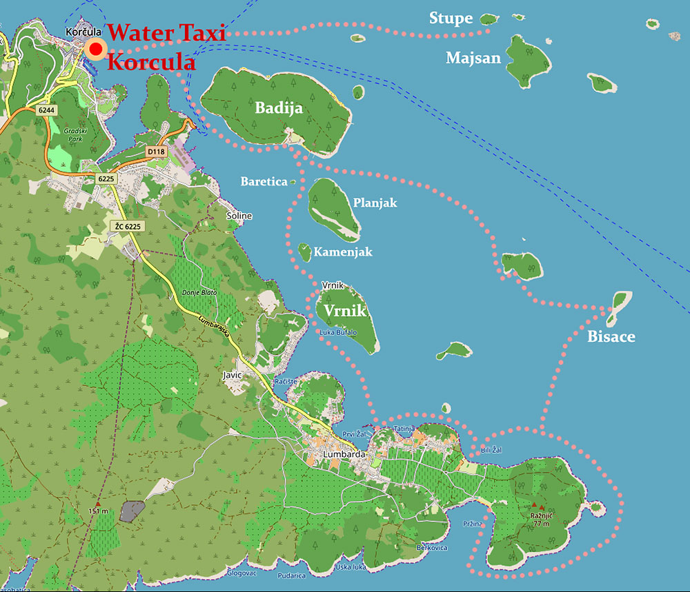 Water Taxi Map