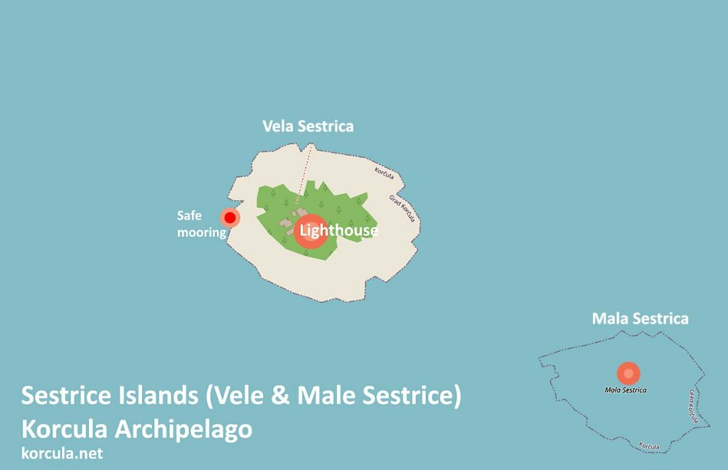 Map of Mala and Vela Sestrica